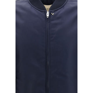 Valentino Blue Polyamide Bomber