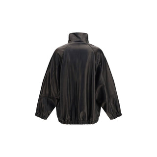 Brunello Cucinelli Black Lamb Ovis Aries Leather Jacket