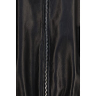 Brunello Cucinelli Black Lamb Ovis Aries Leather Jacket
