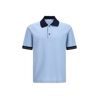 Ferragamo Blue Cotton Polo Shirt