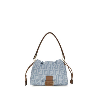 Fendi Blue Cotton Shoulder Bag