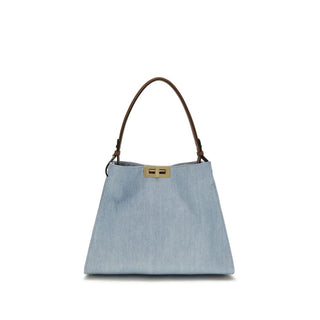 Fendi Blue Calf Leather Bos Taurus Shoulder Bag