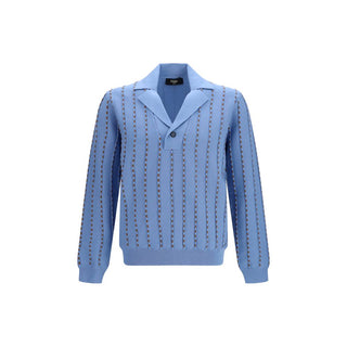 Fendi Blue Cotton Polo Shirt