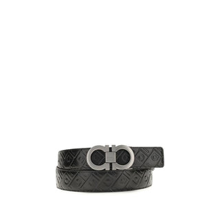 Ferragamo Black Calf Leather Bos Taurus Regular Belt