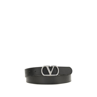 Valentino Garavani Black Calf Leather Bos Taurus Regular Belt