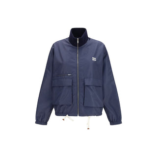 Miu Miu Blue Polyester Full-Length Jacket