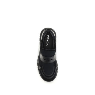 Prada Black Calf Leather Bos Taurus Athletic Sneakers
