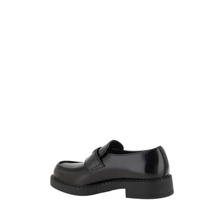 Prada Black Calf Leather Bos Taurus Platform Loafers