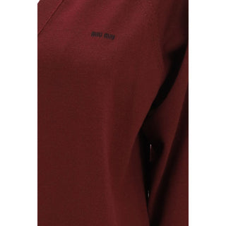 Miu Miu Bordeaux Wool Oves Aries Cardigan