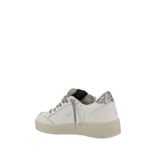Golden Goose Silver Calf Leather Bos Taurus Low Top Sneakers