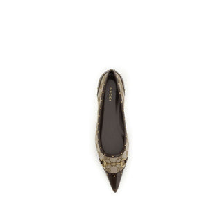 Gucci Beige Fabric Ballet Flats