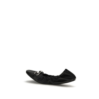Gucci Black Calf Leather Bos Taurus Ballet Flats