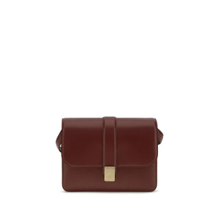 Khaite Bordeaux Calf Leather Bos Taurus Shoulder Bag