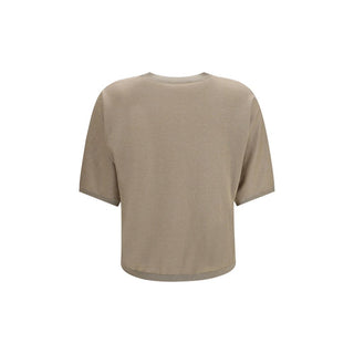 Brunello Cucinelli Cashmere and Silk Short-Sleeve Sweater
