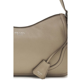 Prada Gray Calf Leather Bos Taurus Backet Bag