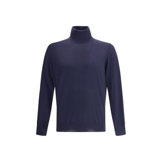 Brunello Cucinelli Blue Wool Oves Aries Turtleneck