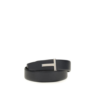 Tom Ford Black Calf Leather Bos Taurus Belt
