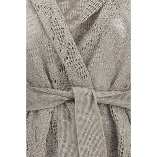 Brunello Cucinelli Beige Linen Cardigan