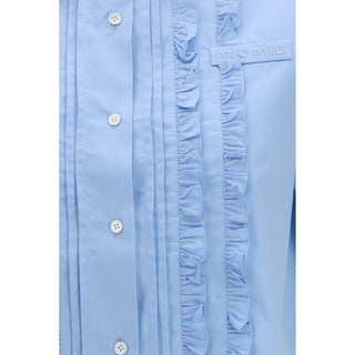 Miu Miu Blue Cotton Shortsleeve Shirt