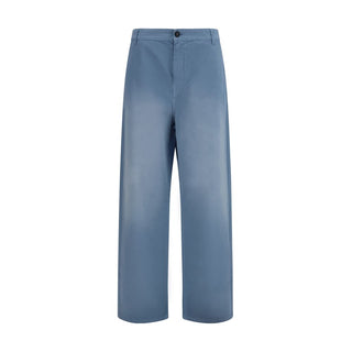 Miu Miu Blue Cotton Casual Pants