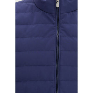 Brunello Cucinelli Blue Polyester Sleeveless Jacket