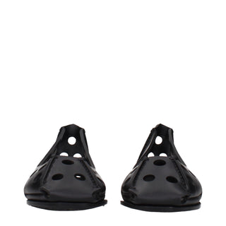 Alaïa Black Leather Ballet Flats