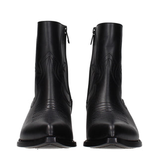 Celine Black Leather Ankle Boots