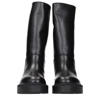 The Row Black Leather Boots