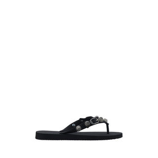 Balenciaga Black Polyurethane Flip-Flop Sandals