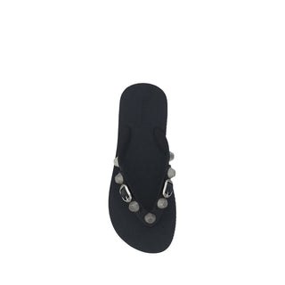 Balenciaga Black Polyurethane Flip-Flop Sandals