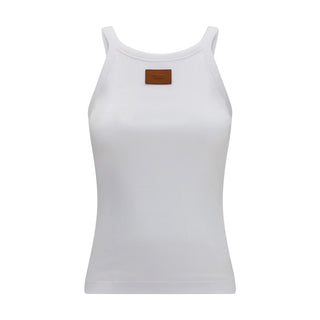 Fendi White Cotton Tank Tops