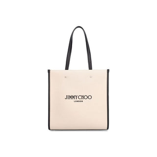 Jimmy Choo Beige Canvas Tote Bag