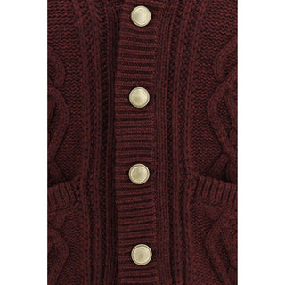 Brunello Cucinelli Bordeaux Cashmere Cardigan