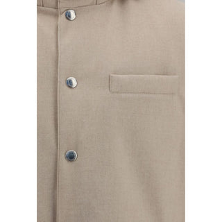 Brunello Cucinelli Beige Wool Oves Aries Sleeveless Jacket