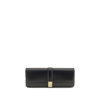 Khaite Black Calf Leather Bos Taurus Clutch Bag