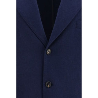 Brunello Cucinelli Blue Cashmere Full-Length Jacket