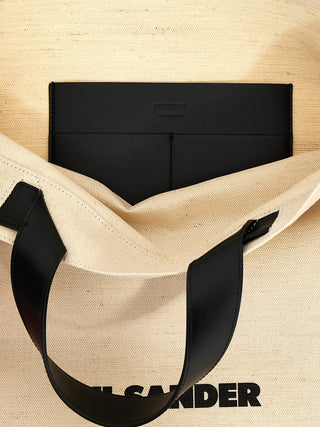 Jil Sander Bicolor Jute Tote Bag