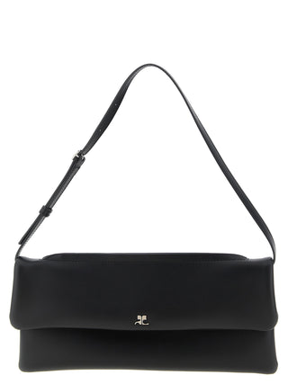 Courrèges Black Cowhide Clutch Bag