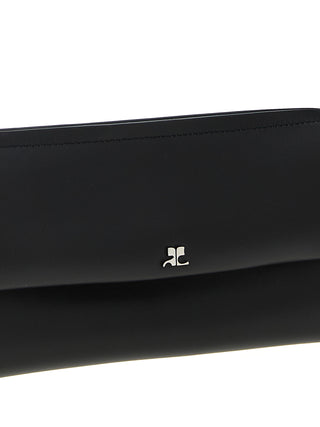 Courrèges Black Cowhide Clutch Bag