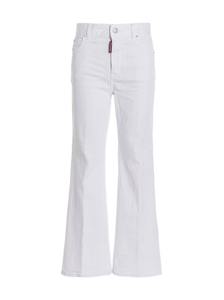 Dsquared² White Cotton Flared Jeans