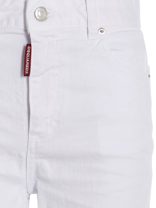 Dsquared² White Cotton Flared Jeans