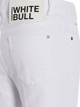 Dsquared² White Cotton Flared Jeans