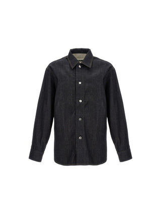 Jil Sander Blue Cotton Blouse