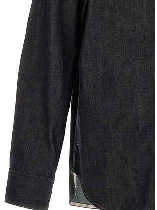 Jil Sander Blue Cotton Blouse
