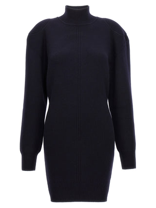 Stella McCartney High Neck Wool Knit Midi Dress