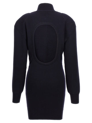 Stella McCartney High Neck Wool Knit Midi Dress