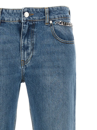 Stella McCartney Blue Cotton Cropped Jeans