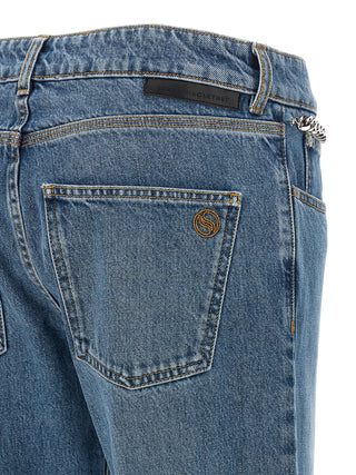 Stella McCartney Blue Cotton Cropped Jeans
