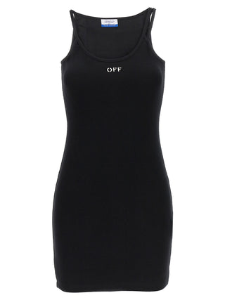 Off-White Black Cotton Short Dress