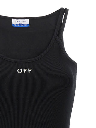 Off-White Black Cotton Short Dress